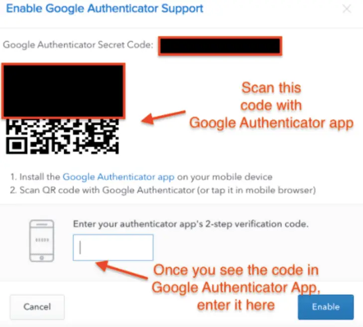 enabling google authenticator