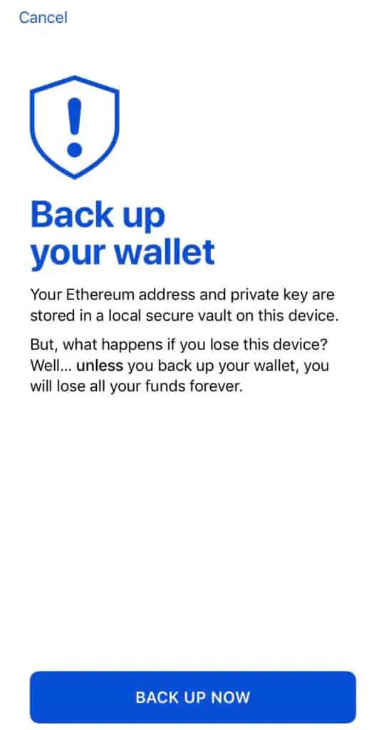 How to back up MEWconnect wallet