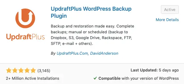 UpdraftPlus Plugin WordPress