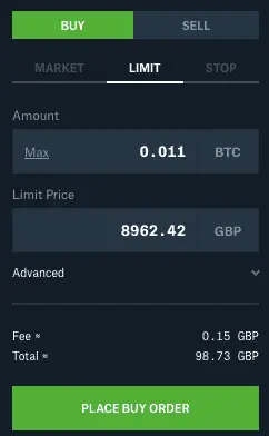 Coinbase Pro Limit Order 