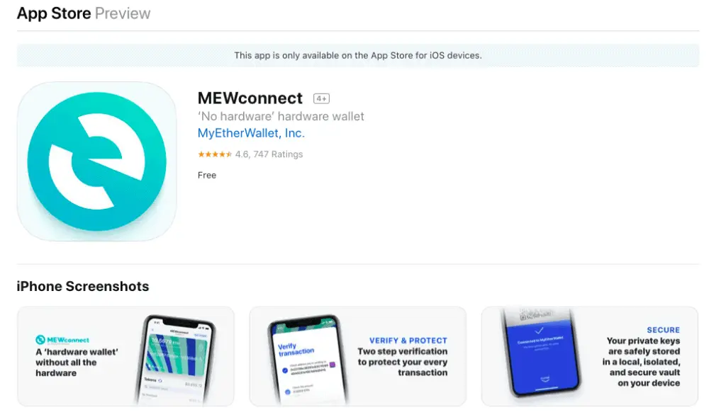 MEWConnect App Download for Android and Apple iOS
