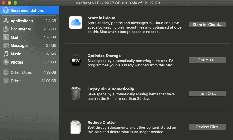 Managing your Mac storage