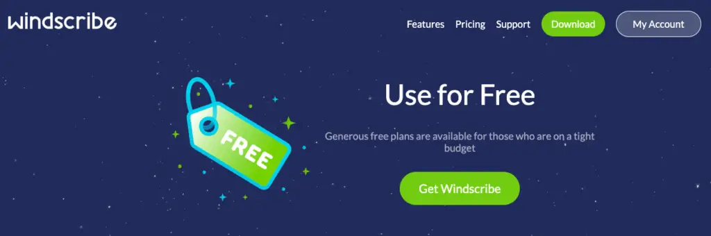 Windscribe free VPN