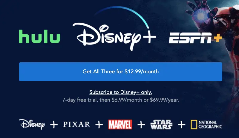 DisneyPlus Price Bundle with hulu & ESPN+