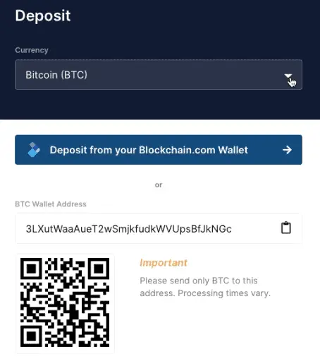 how to deposit into blockchain exchange