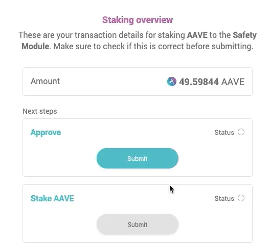 how to stake AAVE tokens
