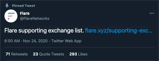 FLARE Airdrop Support Exchanges