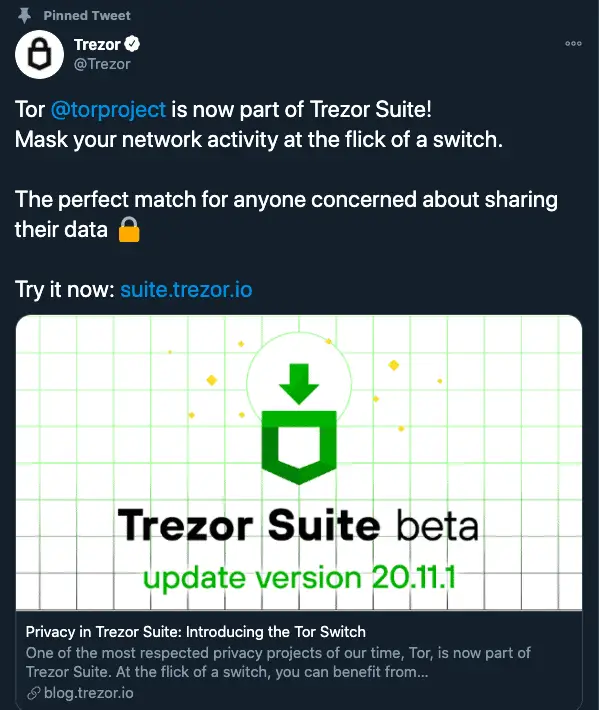 Trezor and Tor Integration