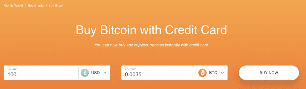 Buy crypto on Atomic Wallet