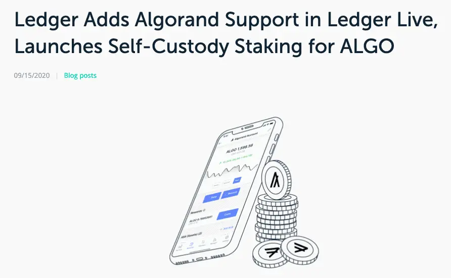 Can you hold ALGO on Ledger
