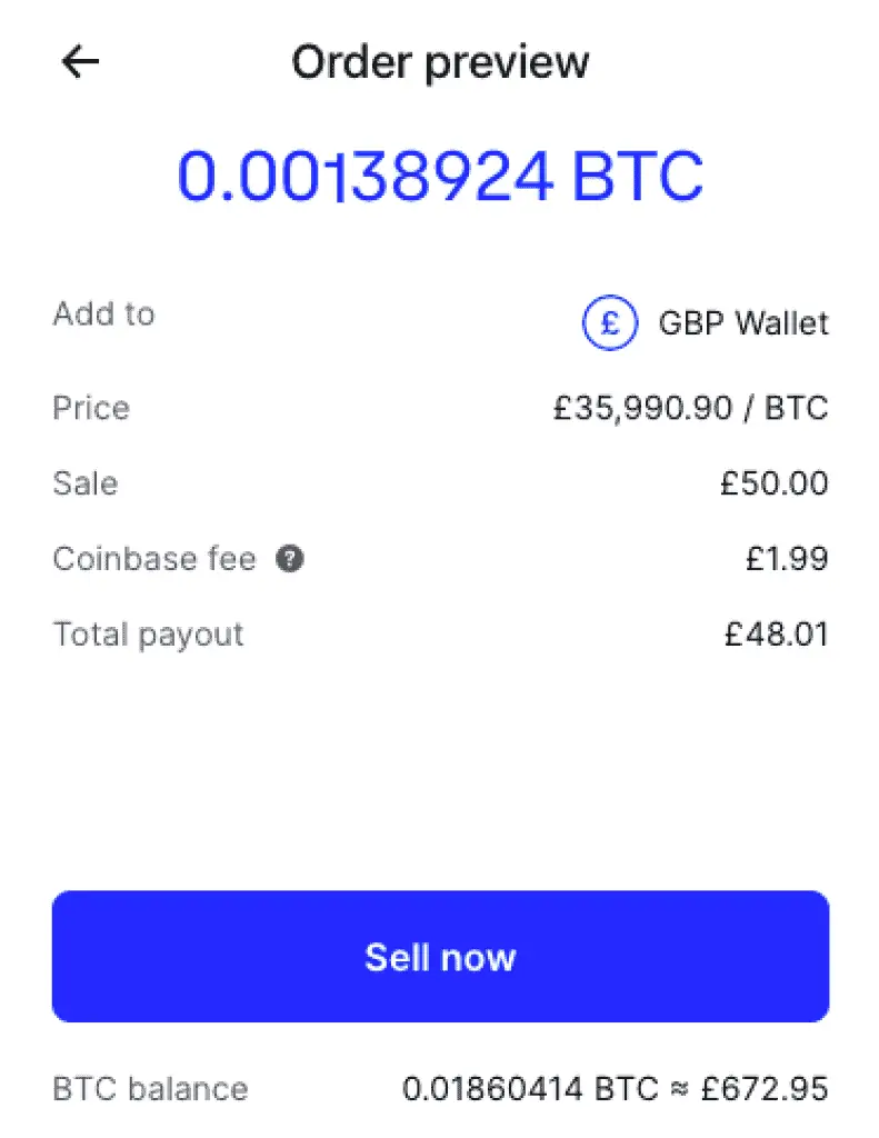selling bitcoin for GBP