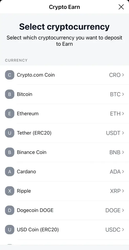supported cryptocurrencies