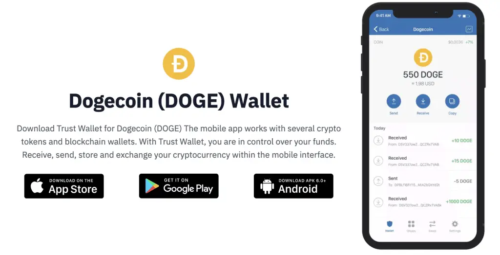 Dodgecoin DOGE Trust Wallet