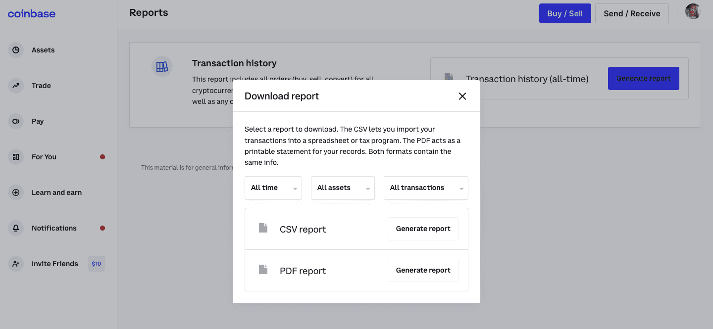 download coinbase transaction history