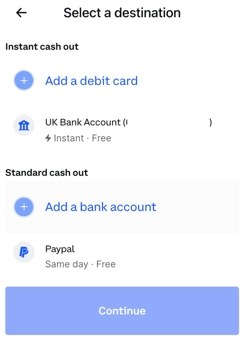 withdraw money from coinbase uk