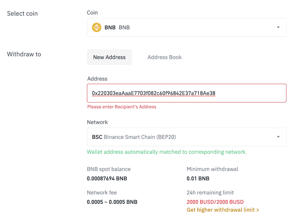 Withdraw from Binance to Trust Wallet