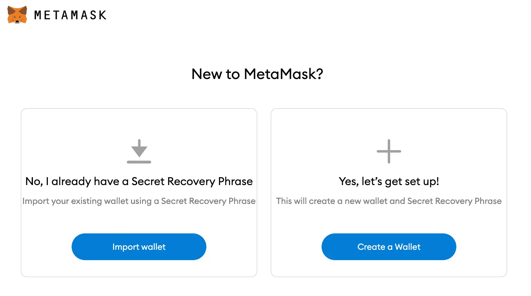 Create a New MetaMask wallet