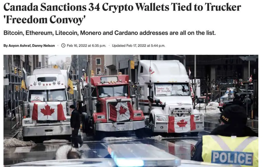 Canada Sanctions 34 Crypto Wallets 