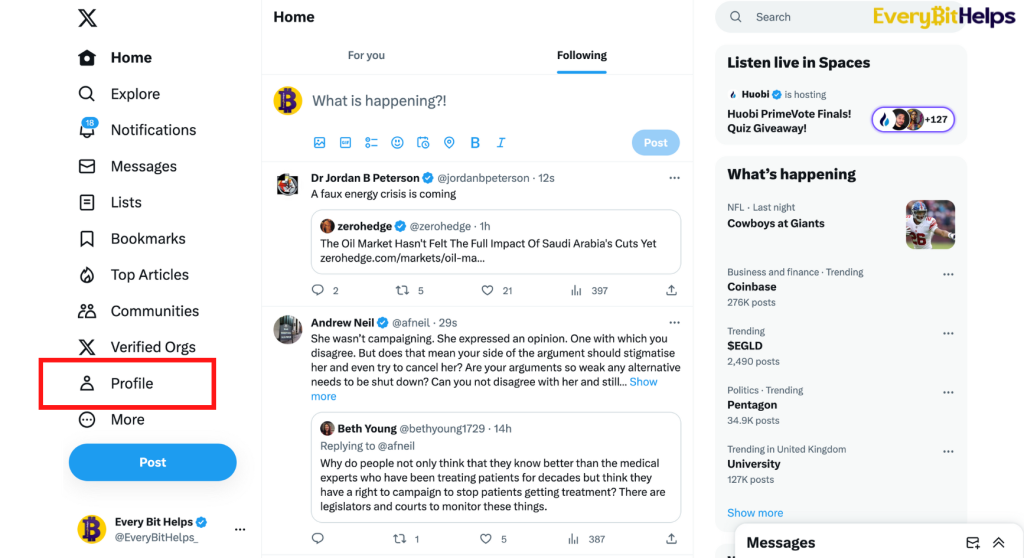 Step 2 Go to Twitter Profile