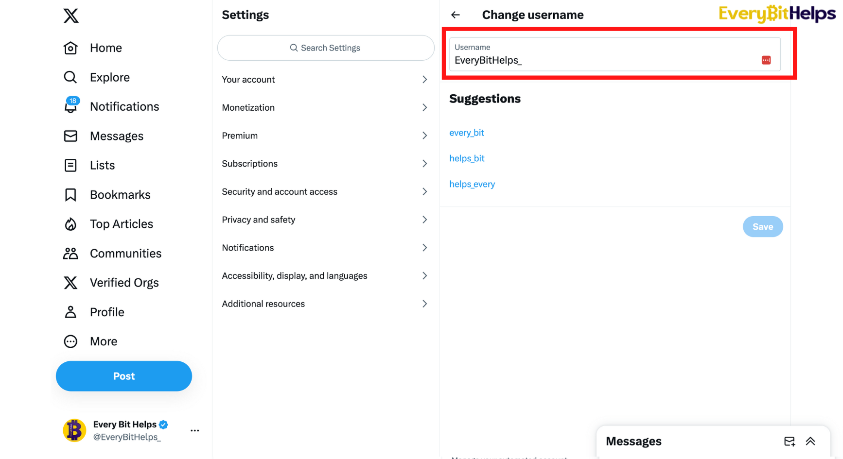 How to change Your Twitter name: Step 6 Change Twitter Username