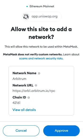 Add Arbitrum Network to Metamask