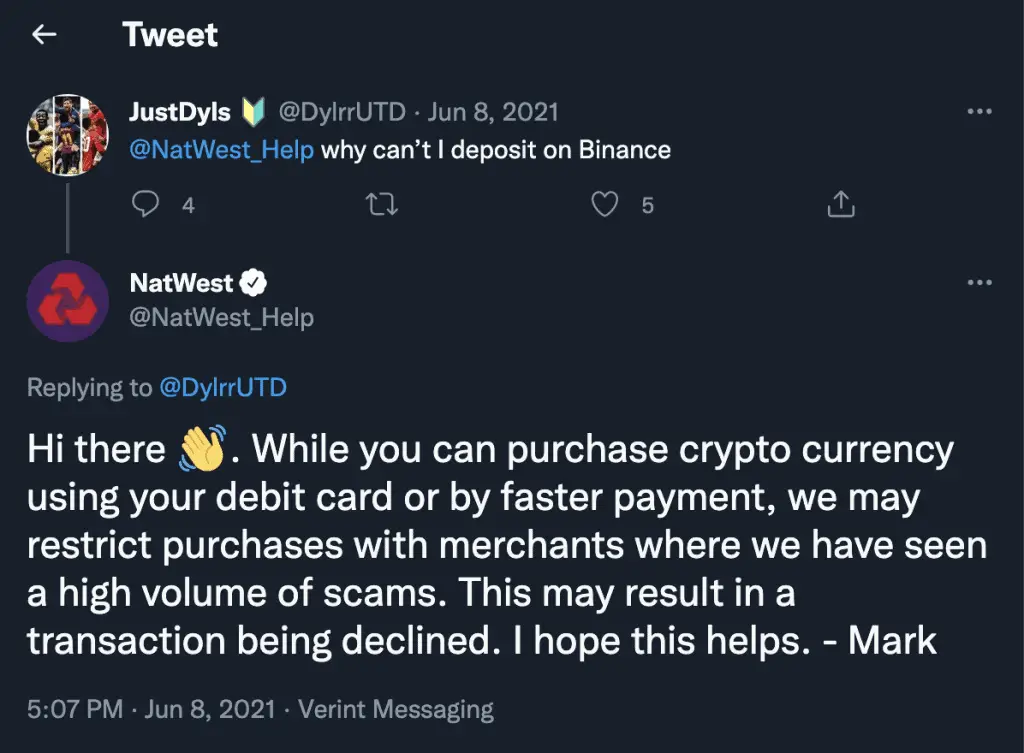 Is Natwest Crypto Friendly bank