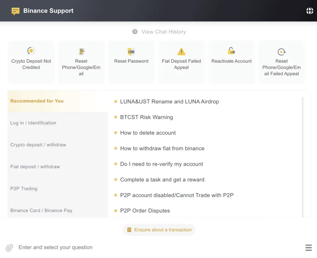 email binance customer support