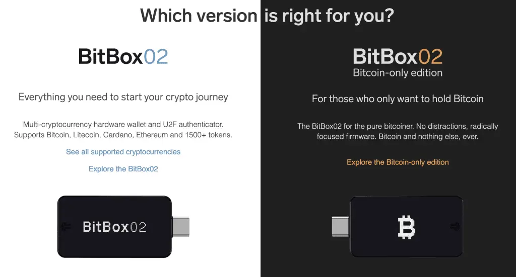 Compare BitBox02 & BitBox02 Bitcoin Editio