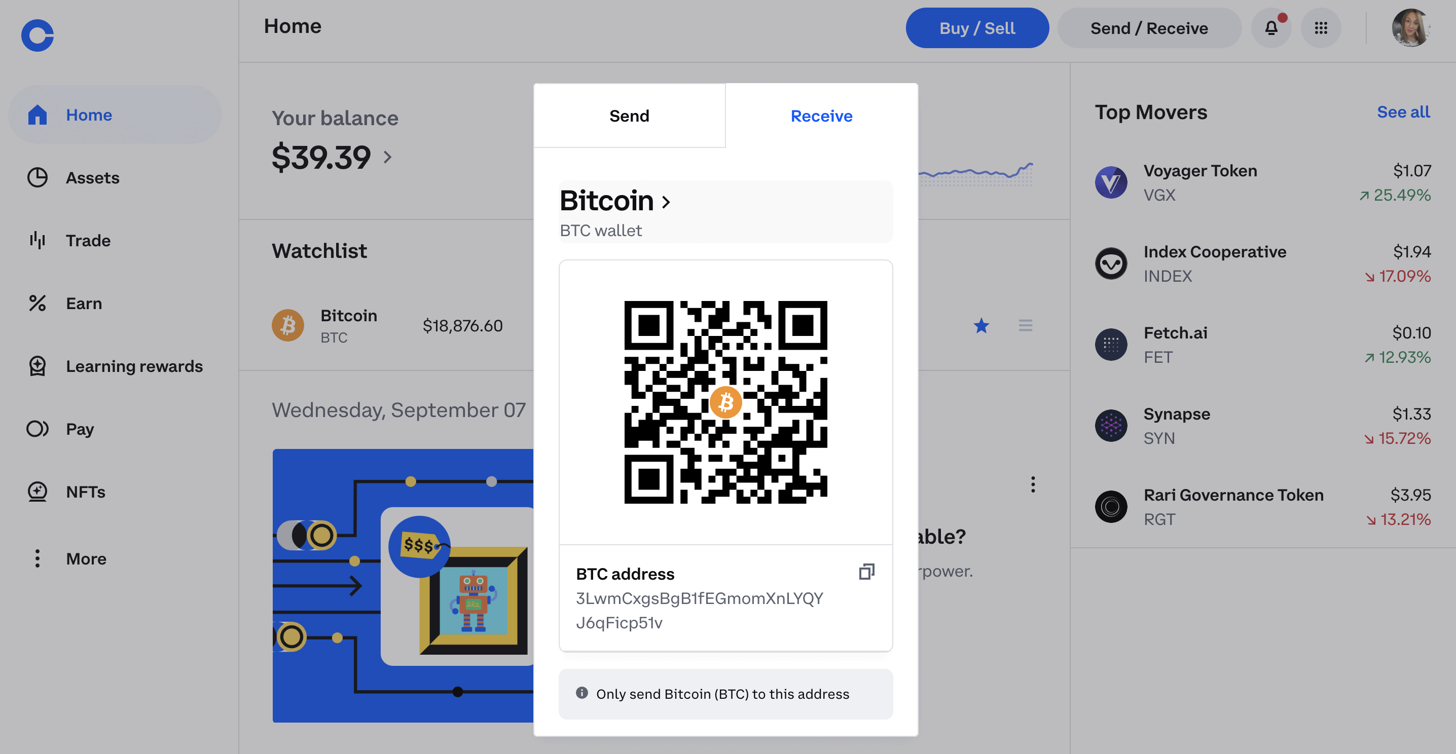 add token address to coinbase wallet