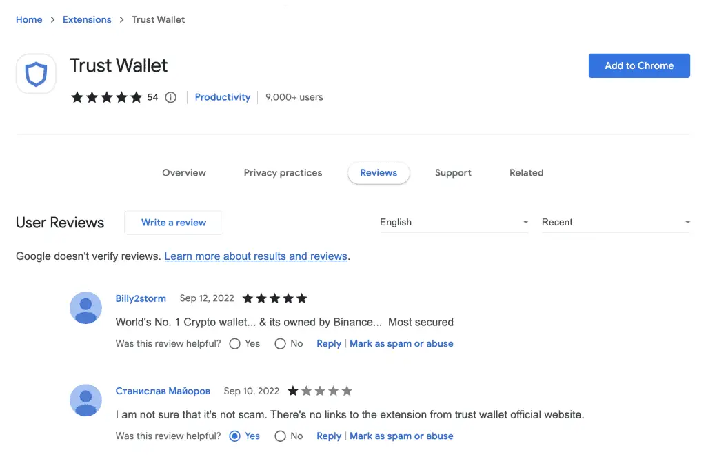 Trust Wallet Chrome Extension Reviews