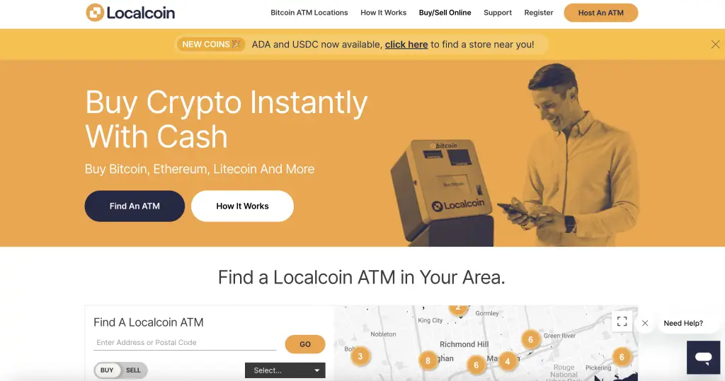 LocalCoin home page crypto NFT ATm