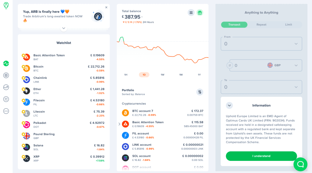 how to add my bank to Uphold